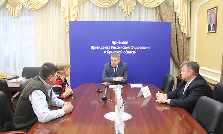 Александр Богомаз провел  прием граждан в приемной Президента РФ в Брянской области