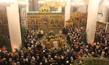 В Брянском Кафедральном соборе состоялась литургия в честь Рождества Христова