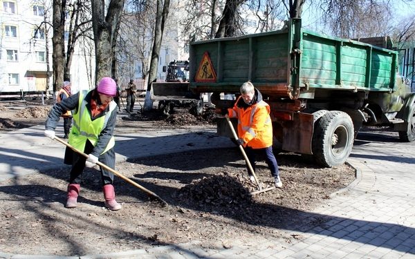 В Брянске начались уборки скверов от зимнего мусора