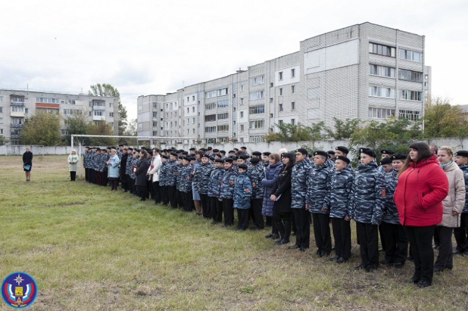 В брянской кадетской школе прошло пожарно-тактическое учение