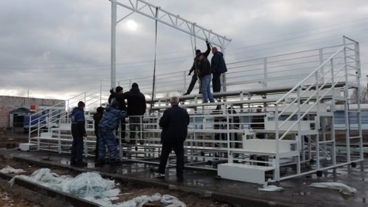 В Новозыбкове установили трибуну на строящемся ФОКе