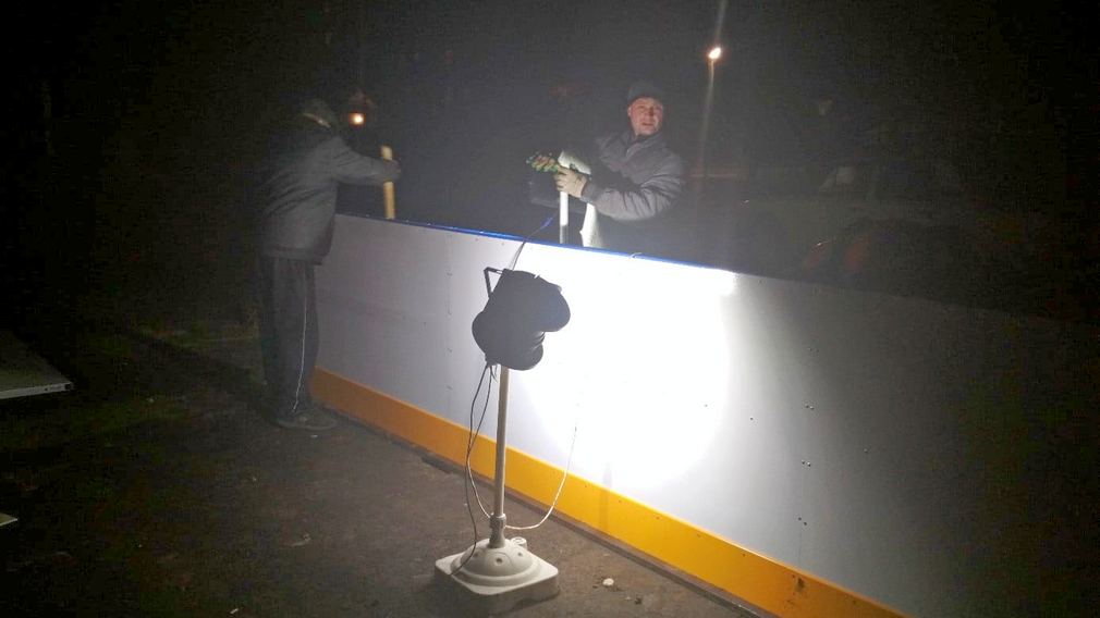 ФОК в Стародубе строят даже поздним вечером