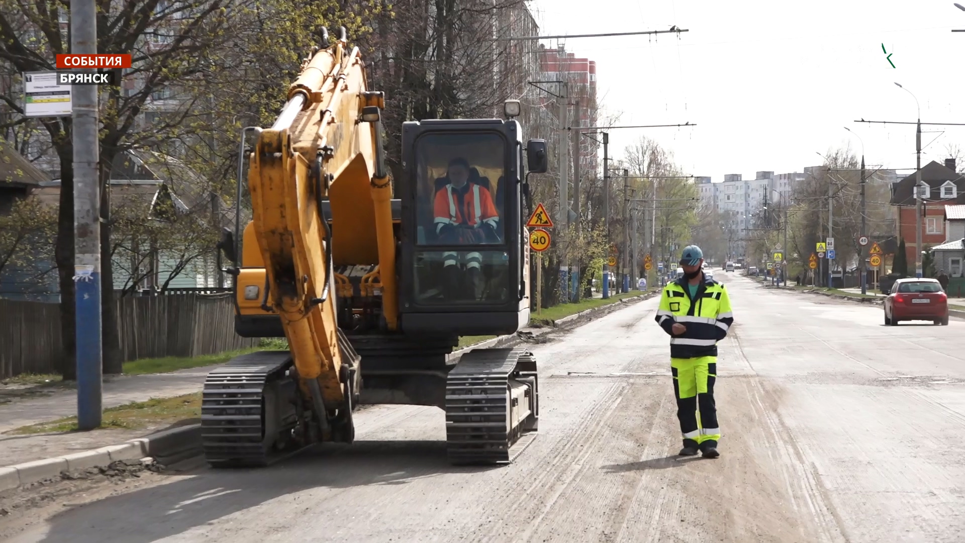 В Брянске активно ведутся дорожные  работы на городских магистралях