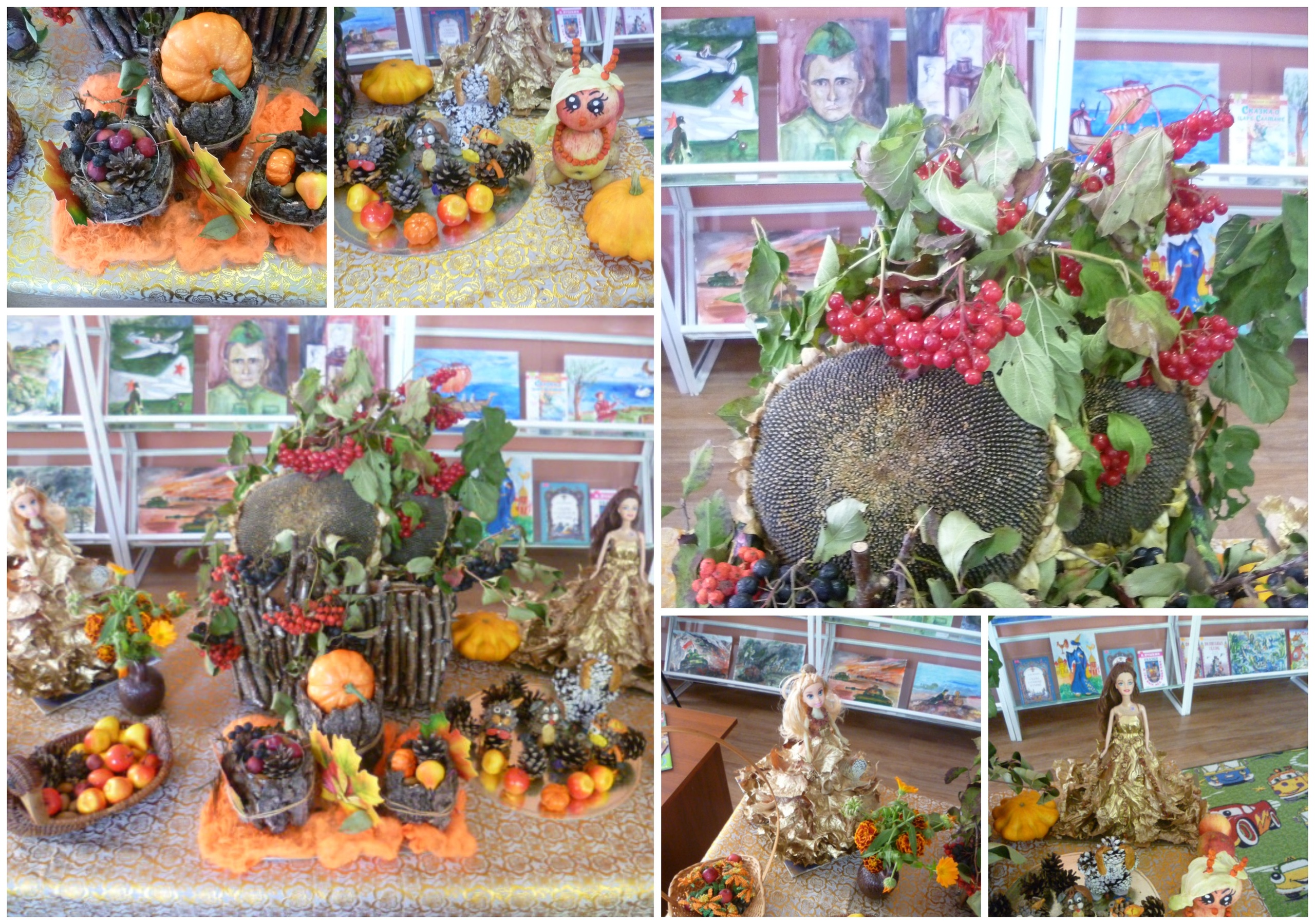 В Карачевской библиотеке прошла выставка поделок «Дары осени»