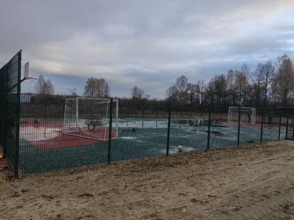 В брасовском селе Глоднево завершается благоустройство спортивной площадки