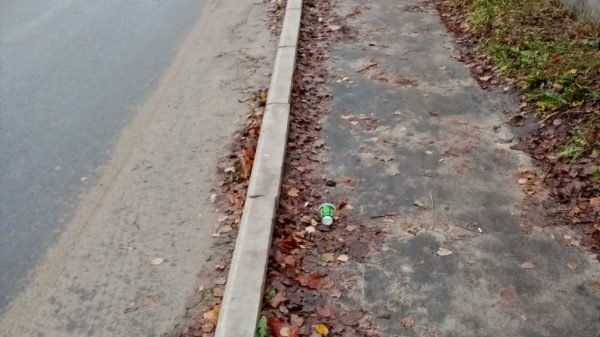 В 12 микрорайоне города Дятьково тротуары очистили от листвы