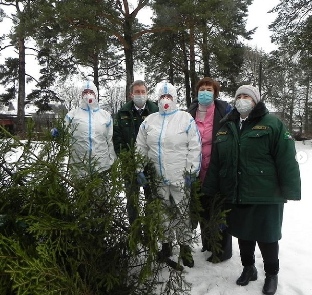 Брянским врачам и их пациентам подарили новогодние ели