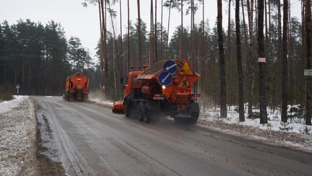 В Брянской области на борьбу с гололёдом вывели более 100 единиц спецтехники