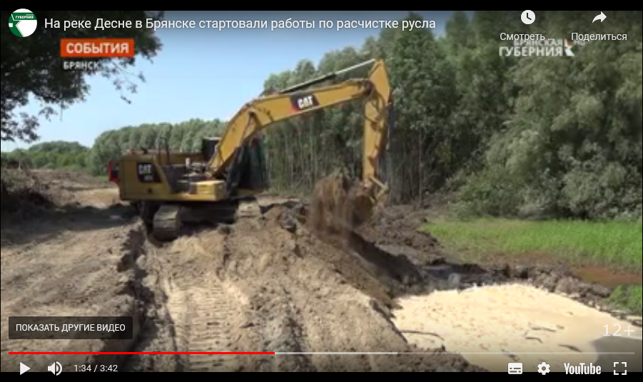 На реке Десне в Брянске стартовали работы по расчистке русла