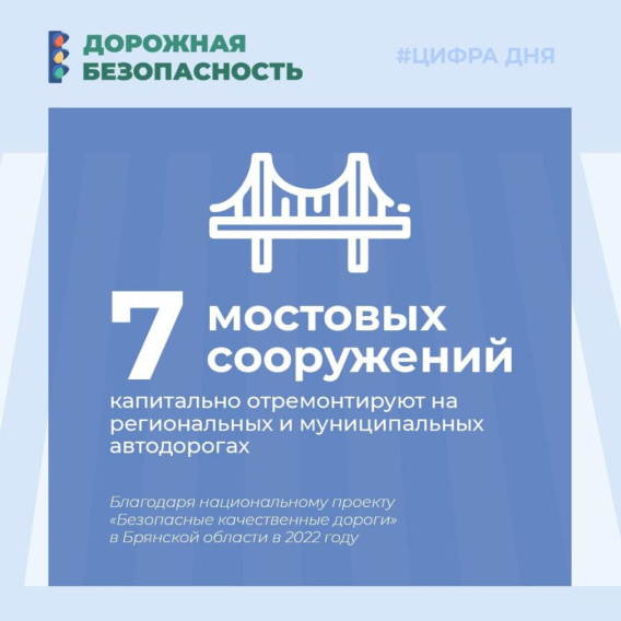 В Брянской области в этом году по дорожному нацпроекту обновят 7 мостов