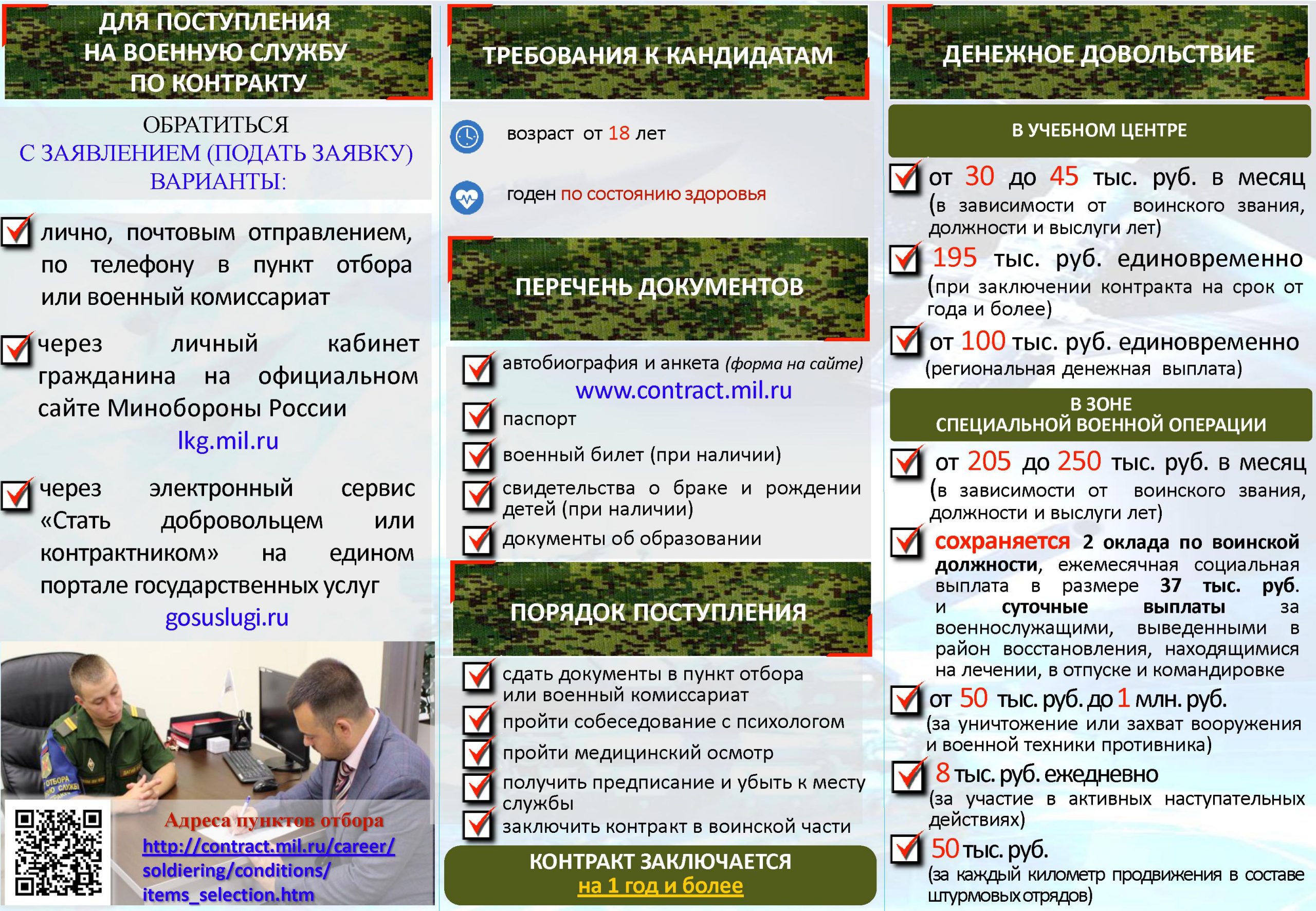 Военный комиссариат Брянской области проводит набор граждан на военную службу по контракту