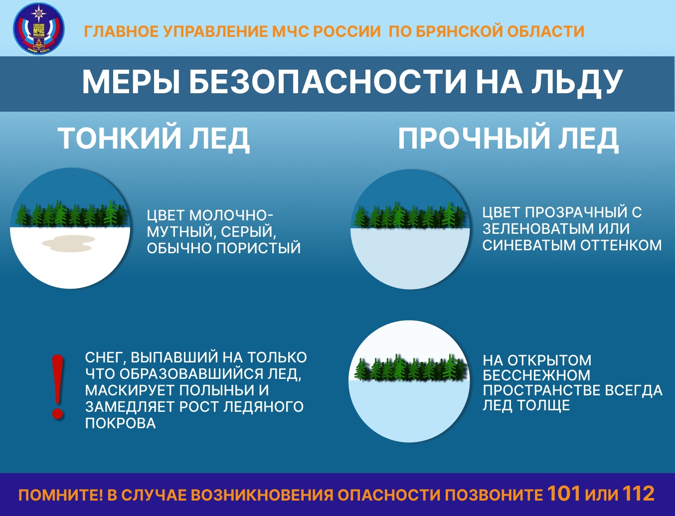 МЧС. Тонкий лёд опасен для жизни!
