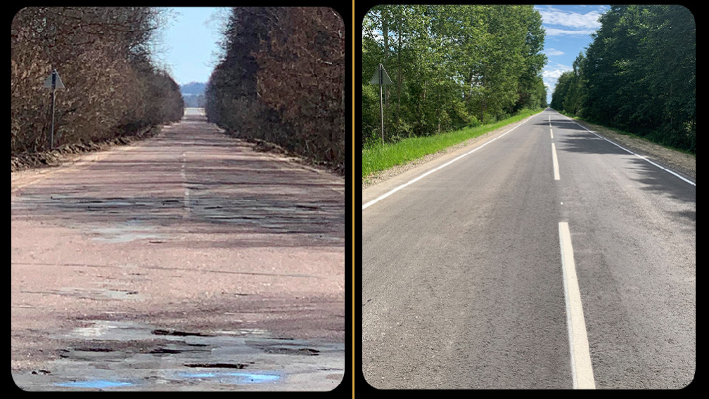 В Брянской области по нацпроекту отремонтировали участок автодороги Сураж — Гордеевка