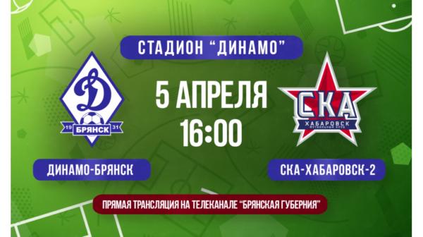 «Брянская Губерния» покажет футбольный матч брянского «Динамо» с клубом «СКА-Хабаровск-2»