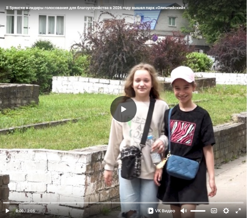 Парк «Олимпийский» лидирует в голосовании за благоустройство в Брянске на 2026 год